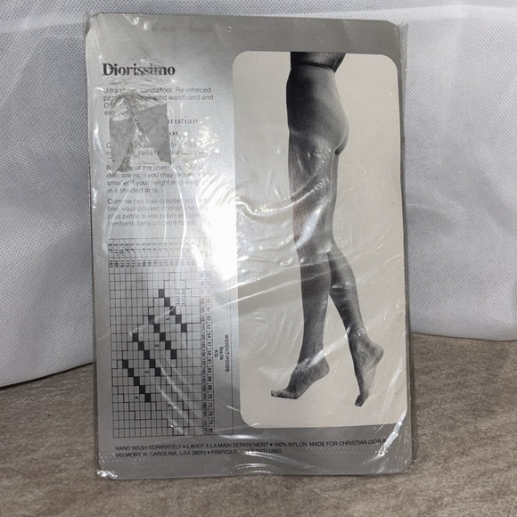 Vintage Christian Dior New sealed Hoisery pantyhose ultra sheer Size 2 Brick - Picture 2 of 5